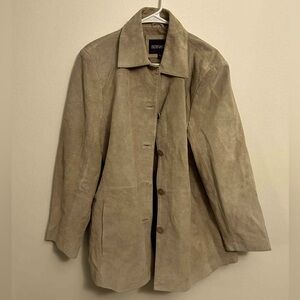 Vintage Bernardo Tan Suede Trench Coat size xl